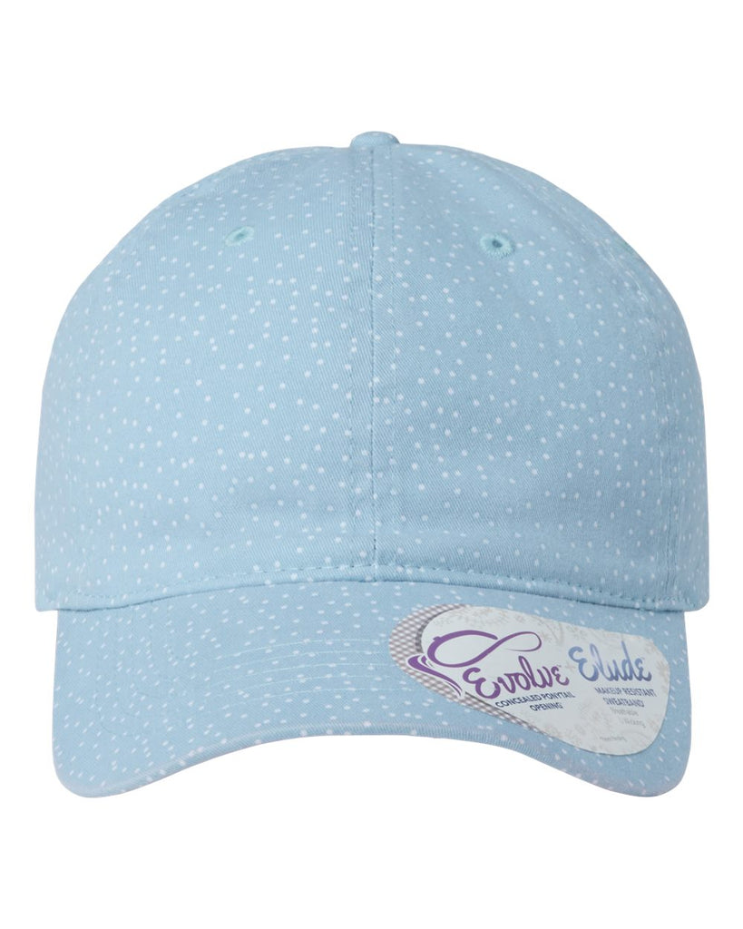 Light Blue/ White Polka Dots